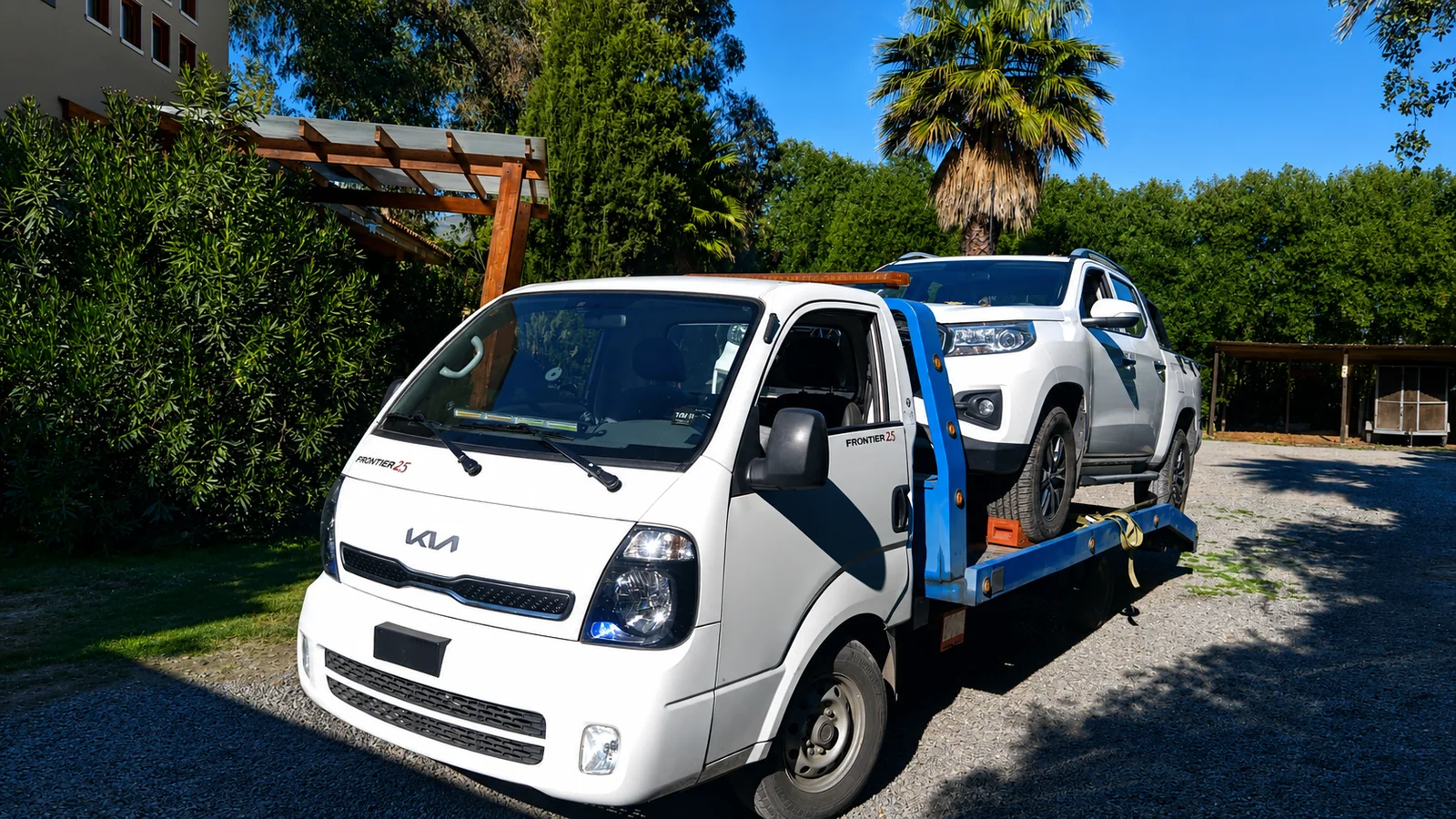 traslado de camioneta en grúa cama en Santiago